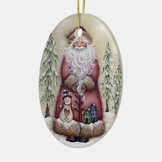 Oude  boskerstkerstsierooster keramisch ornament (Links)