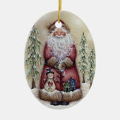 Oude  boskerstkerstsierooster keramisch ornament (Voorkant)