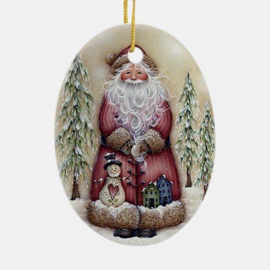 Oude  boskerstkerstsierooster keramisch ornament (Achterkant)