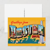 Oude Boston Groet Ansichtkaart Briefkaart (Voorkant / Achterkant)