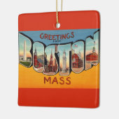 Oude Boston Groet Keramisch Ornament (Links)