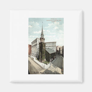 Oude Boston Mass van de South Church. vintage 1908 Magneet