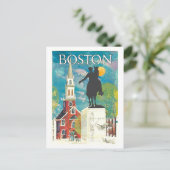 Oude Boston Reisposter Briefkaart (Staand voorkant)