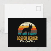 Oude Boston Terrier Moeder Hond Liefhebber Moederd Feestdagenkaart (Voorkant / Achterkant)