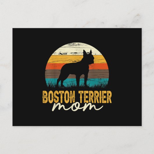 Oude Boston Terrier Moeder Hond Liefhebber Moederd Feestdagenkaart (Voorkant)