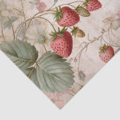 Oude botanische aardbeien tissuepapier (Detail)