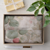 Oude botanische aardbeien tissuepapier (Geschenk)