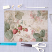Oude botanische aardbeien tissuepapier (Craft)