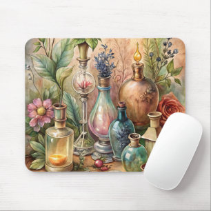Oude botanische apothekersflessen muismat