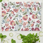 Oude botanische blad- en bloemontwerpen theedoek (Gevouwen)