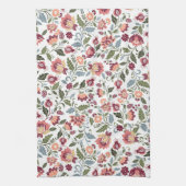 Oude botanische blad- en bloemontwerpen theedoek (Verticaal)