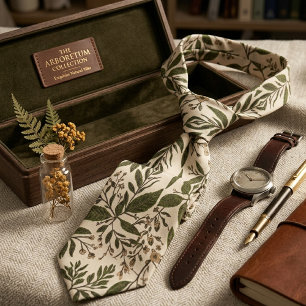 Oude botanische blad stropdas