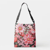 Oude botanische bloeiende bloementuin crossbody tas (Achterkant)