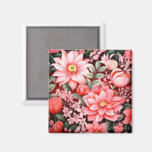 Oude botanische bloeiende bloementuin magneet (Voorkant / Achterkant)