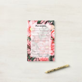 Oude botanische bloeiende bloementuin post-it® notes (Op bureau)