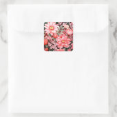 Oude botanische bloeiende bloementuin vierkante sticker (Tas)