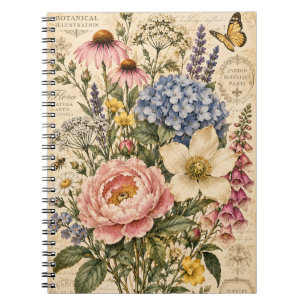 Oude botanische bloementuin notitieboek