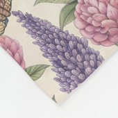 Oude botanische bloemige vlindertuin fleece deken (Hoek)