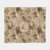 Oude botanische bloempatroon (2) fleece deken (Voorkant (Horizontaal))