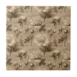 Oude botanische bloempatroon (2) tegeltje