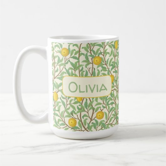 Oude botanische citroenboompatroon koffiemok (Links)