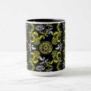 Oude botanische citrus citroen print mok