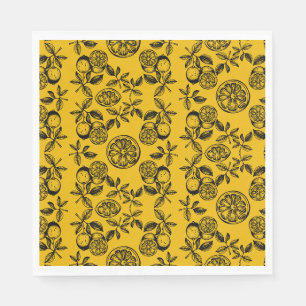 Oude botanische citrusfruit afdruk servet