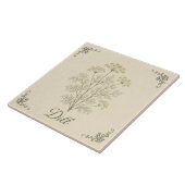 Oude botanische dille keuken kruidentuin tegeltje (Zijkant)