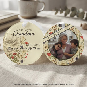 Oude botanische foto van wilde bloemenfamilie heri ornament