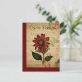 Oude botanische Franse ansichtkaart Echinacea Briefkaart (Staand voorkant)