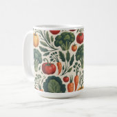 Oude botanische groentetuinpatroon koffiemok (Voorkant links)