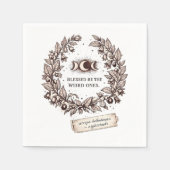 Oude botanische heksennachtsade krans servet (Voorkant)