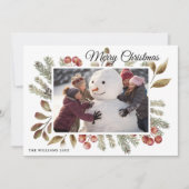 Oude botanische kerstfoto feestdagenkaart (Voorkant)