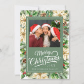 Oude botanische kerstkaart met foto (Voorkant)
