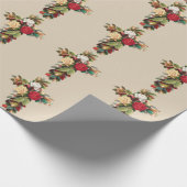 Oude botanische kruis van rozen religieuze kunst cadeaupapier (Hoek)
