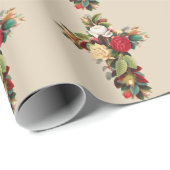Oude botanische kruis van rozen religieuze kunst cadeaupapier (Rol Hoek)