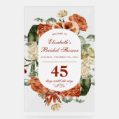 Oude botanische lijst Boho bruidsdouche welkom Acryl Bord (Voorkant)