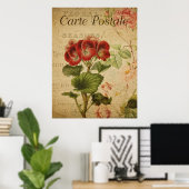 Oude botanische poster - Frans Pelargonium (Thuiskantoor)
