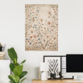 Oude botanische printposter van wilde bloemen poster (Thuiskantoor)