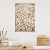 Oude botanische printposter van wilde bloemen poster (Keuken)