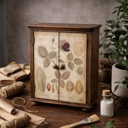 Oude Botanische Roos Bloemendecoupage Tissuepapier