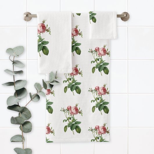 Oude botanische rozenmonogram bad handdoek