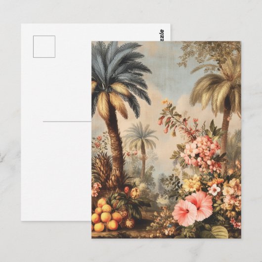 Oude botanische scène met palmen briefkaart (Voorkant / Achterkant)