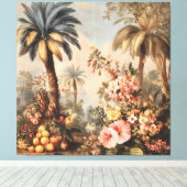 Oude botanische scène met palmen canvas afdruk (Insitu (Houten vloer))