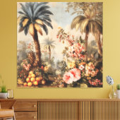 Oude botanische scène met palmen canvas afdruk (Insitu (Woonkamer))