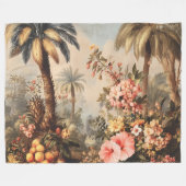 Oude botanische scène met palmen fleece deken (Voorkant (Horizontaal))