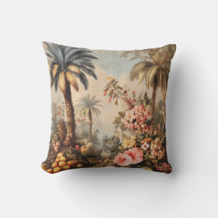 Oude botanische scène met palmen kussen