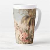 Oude botanische scène met palmen latte mok (Rechterhoek)