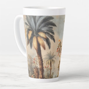 Oude botanische scène met palmen latte mok
