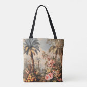 Oude botanische scène met palmen tote bag (Achterkant)